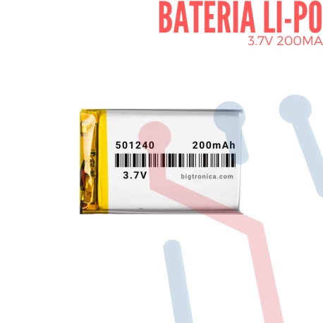 Batería LI-PO 3.7V 200mA (501240)