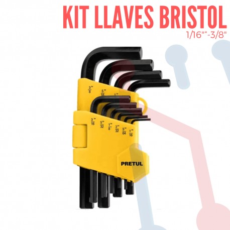 Juego 10 Llaves Bristol en Pulgadas Pretul