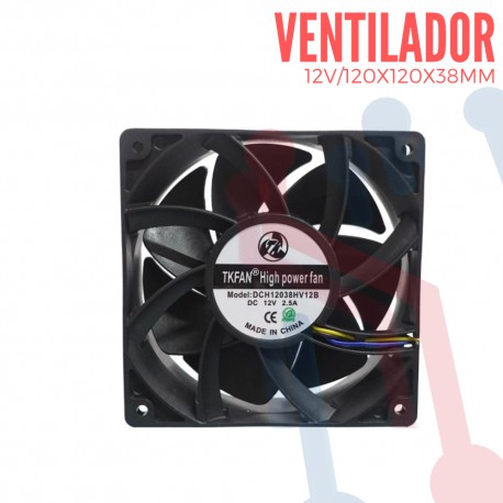 Ventilador Turbo 12V 120x120x38mm