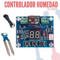 Controlador XH-M214 con Sensor de Humedad del Suelo