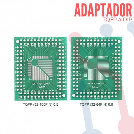 Adaptador TQFP 0.8mm - TQFP 0.5mm a DIP