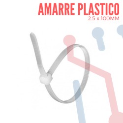 Amarre Nylon 2.5X100mm Color Blanco 100 UNID