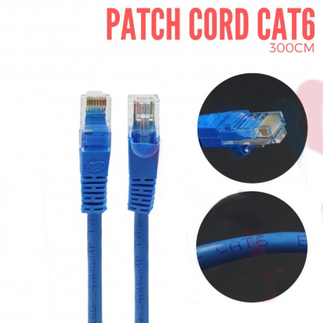 Patch Cord CAT6 Azul 3Mt