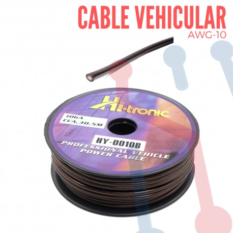 Cable Vehicular AWG 10 Negro X Metro