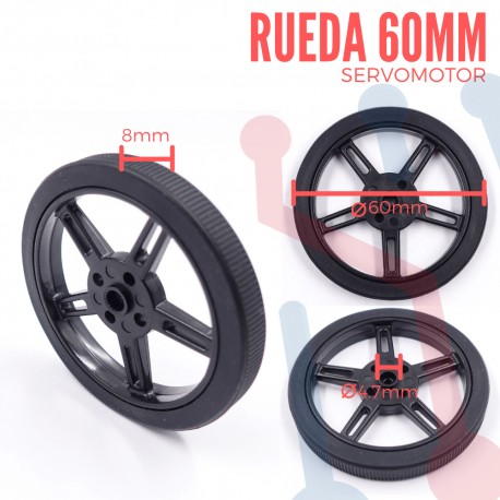 Rueda de Plástico para Servomotor 60mm