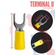 Terminal Tipo U Amarilla Aislada AWG 12-10
