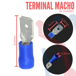 Terminal Macho Aislada AWG 16-14