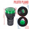 Piloto Verde 12/24 VDC Plano