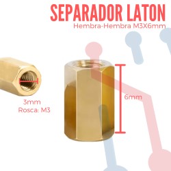 Separador de Cobre Hembra-Hembra 6mm