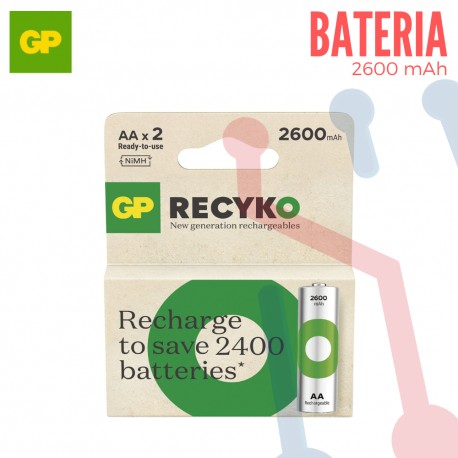 Baterías GP Recargables AAX2 2600mAh