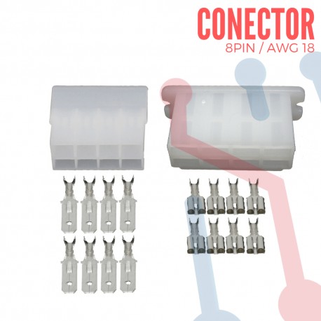 Conector 8 Pines Pareja AWG 18