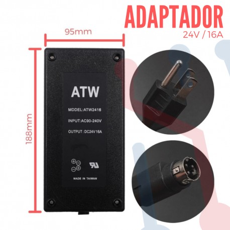 Adaptador de Voltaje 24V 16A