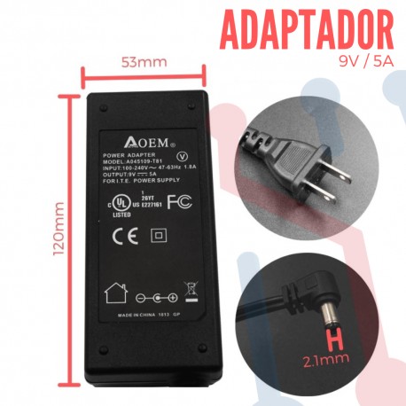 Adaptador de voltaje 9V 5A