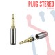 Plug Stereo Metálico Profesional 3.5mm Color Cobre Plata