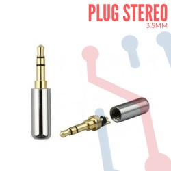 Plug Stereo Metálico Profesional 3.5mm Color Cobre Plata