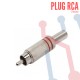 Plug RCA Metálico Rojo Plata para Cable 7mm
