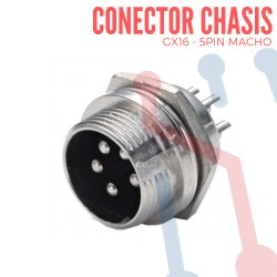 Conector Chasis Macho 5 Pin GX16-5