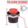 Pulsador Rojo Chasis Corto NA 16mm