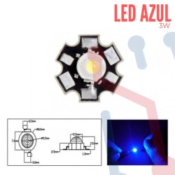 Led 3W Azúl con Disipador