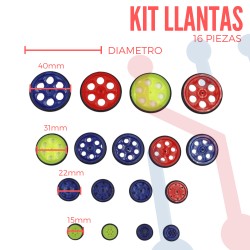 Kit de Llantas 16 Piezas