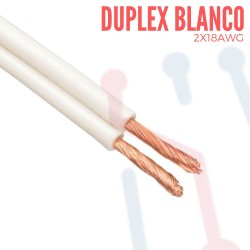 Cable Duplex AWG 2X18 Blanco X Metro