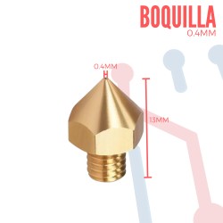 Boquilla Extrusor MK8 0.4mm 1.75mm