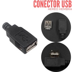 Conector Aéreo USB Hembra